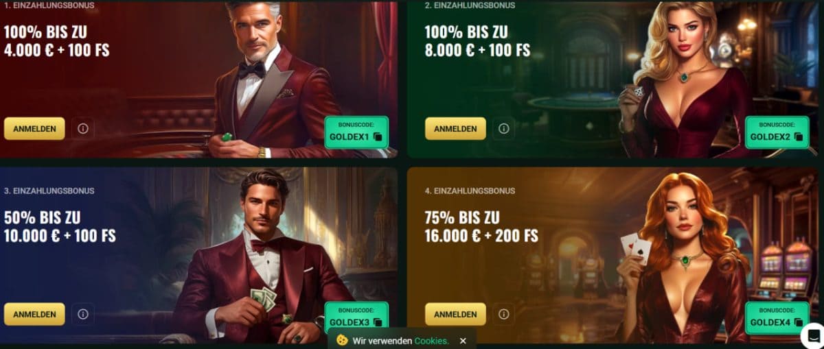 Goldex Boni – Welcome 38k € & Cashback 15% DE image 2